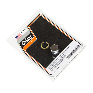 #8494-1 1937-1986 Harley-Davidson Big Twin Transmission & Sportster XL Motor Case Drain Plug OEM# 707 - Chrome Plated