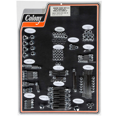 #8511 Complete Show Bike Kit Cap Style Hardware 1978-1984 Harley-Davidson Shovelhead - Chrome Plated