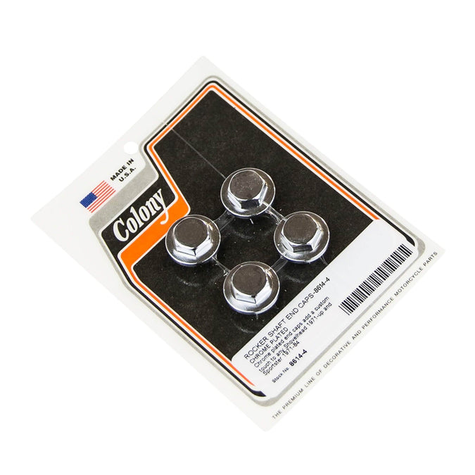 #8614-4 Rocker Shaft End Caps 1971-Up Harley-Davidson Shovelhead 1971-1984 XL - Chrome Plated