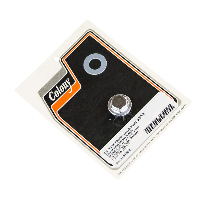 #8700-2 Oil Pump Relief Valve Plug 1968-1980 Harley-Davidson Big Twins OEM# 26377-68 - Chrome Plated