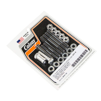 #8741-19 Oil Pump Mounting Kit 1936-1967 Harley-Davidson OHV Big Twins - CAD Plated