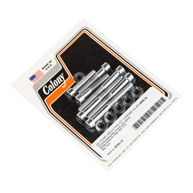 #8745-13 Oil Pump Mounting Kit 1936-1967 Harley-Davidson OHV Big Twins - Chrome Plated