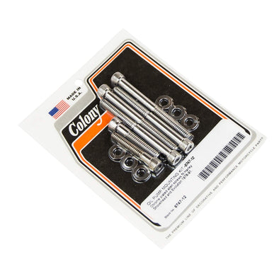 #8747-12 Oil Pump Mounting Kit 1978-1991 Harley-Davidson Shovelhead/Evo - Chrome Plated