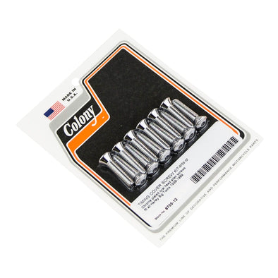 #8755-12 Timing Cover Screw Kit 1936-1969 Harley-Davidson Big Twin - Chrome Plated