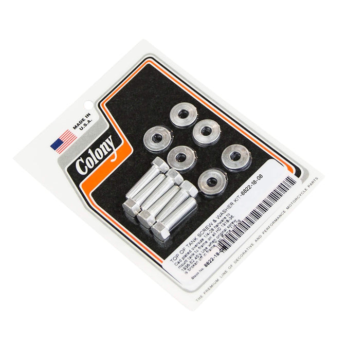 #8822-18-OS Oversize Top of Tank Screw & Washer Kit 1918-1936 All Harley-Davidson 1936-1952 45s - CAD Plated