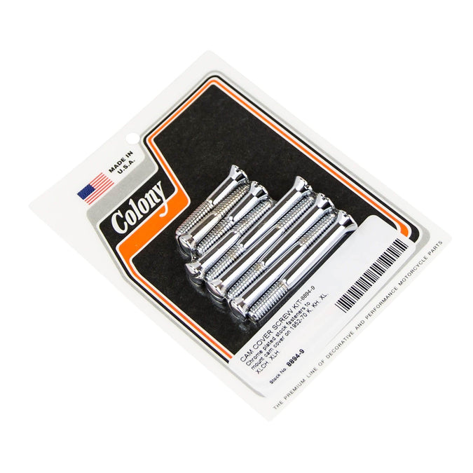 #8894-9 Cam Cover Screw Kit 1952-1970 Harley-Davidson K/KH/XL/XLCH/XLH - Chrome Plated