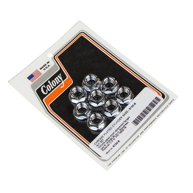 #9100-8 Cylinder Base Nut Set 1978-1984 Harley-Davidson Shovelhead OEM# 16838-78 - Chrome Plated
