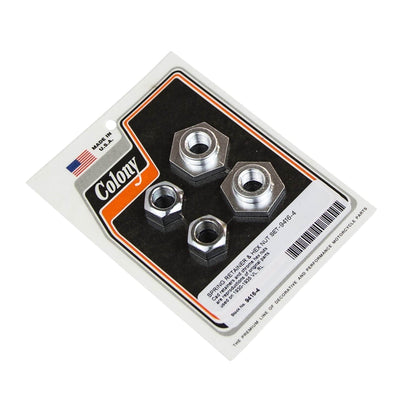 #9416-4 Spring Retainer & Hex Nut Set 1930-1935 Harley-Davidson VL/RL - Chrome Plated