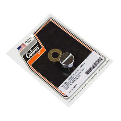 #9607-2 Oil Pump Relief Valve Plug 1968-1980 Harley-Davidson Big Twin - Chrome Plated