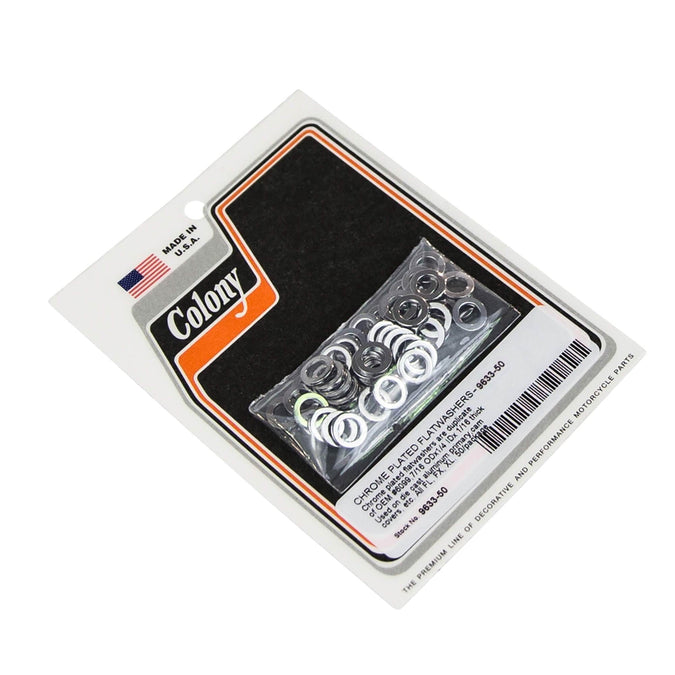 #9633-50 Flatwashers Harley-Davidson FL/FX/XL OEM# 6099 - Chrome Plated