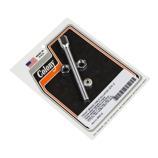 #9741-2 Front Brake Cable Adjuster 1950-1971 Harley-Davidson Big Twin 1971-1972 FX 1952-1972 XL - Chrome Plated