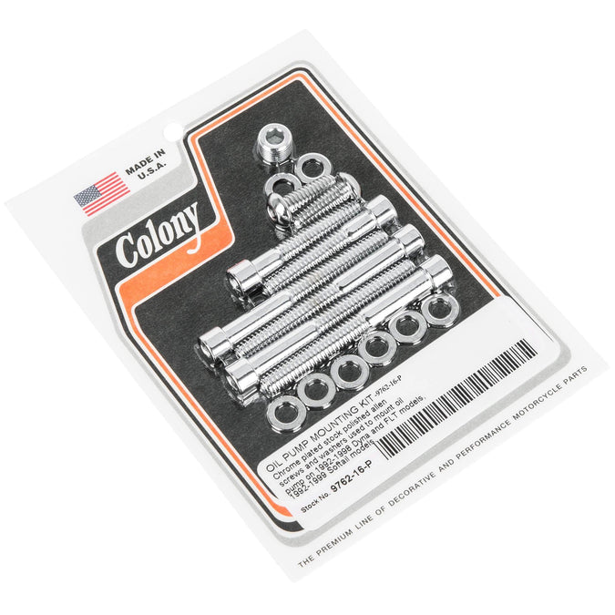 #9762-16-P Oil Pump Mounting Kit 1992-Up Harley-Davidson Big Twins - Chrome Plated