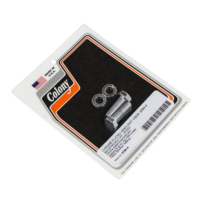 #9784-4 Headlight Visor Mounting Hex Bolt Kit 1959-Up Harley-Davidson XL/FX/FXR - Chrome Plated