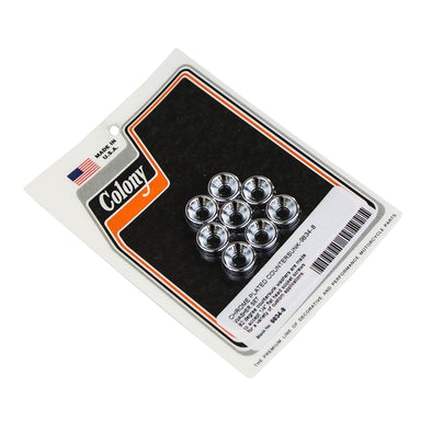 #9834-8 Chrome Countersink Washer Set for 1/4" Flat Head Socket Harley-Davidson - Chrome Plated