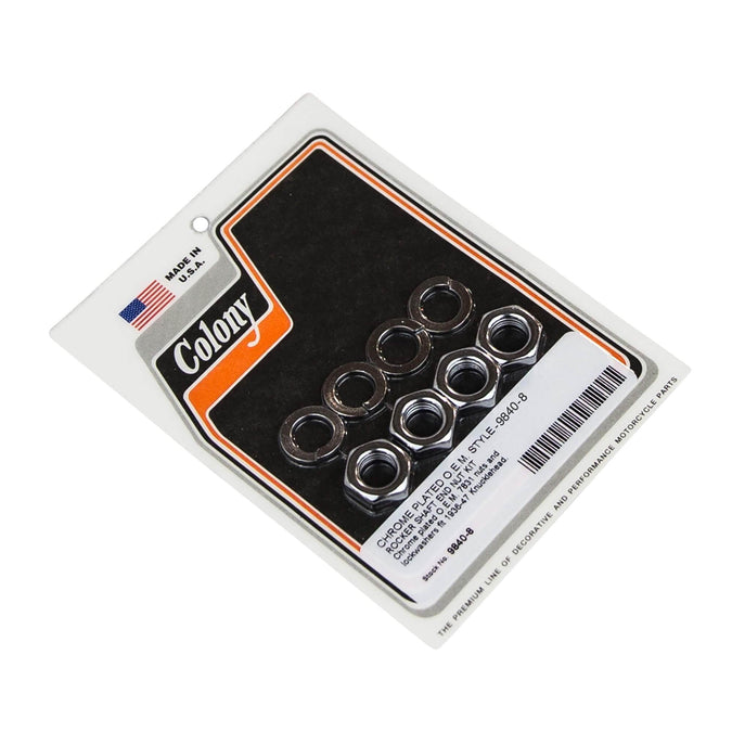 #9840-8 Chrome OEM Style Rocker Shaft End Nut 1936-1947 Harley-Davidson Knucklehead - Chrome Plated