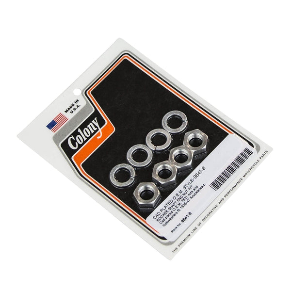 Colony Machine #9841-8 Rocker Shaft End Nut Kit 1936-1947 Harley