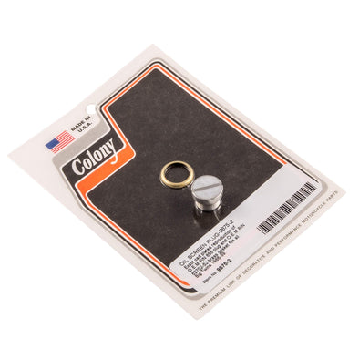 #9875-2 Oil Screen Plug 1966-1969 Harley-Davidson Big Twins - CAD Plated