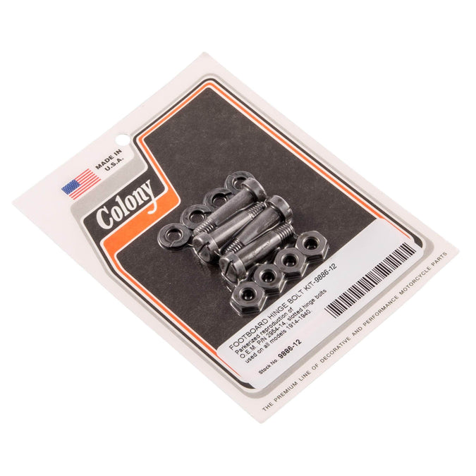 #9886-12 Floorboard Hinge Bolt Kit 1914-1940 Harley-Davidson All Models - Parkerized