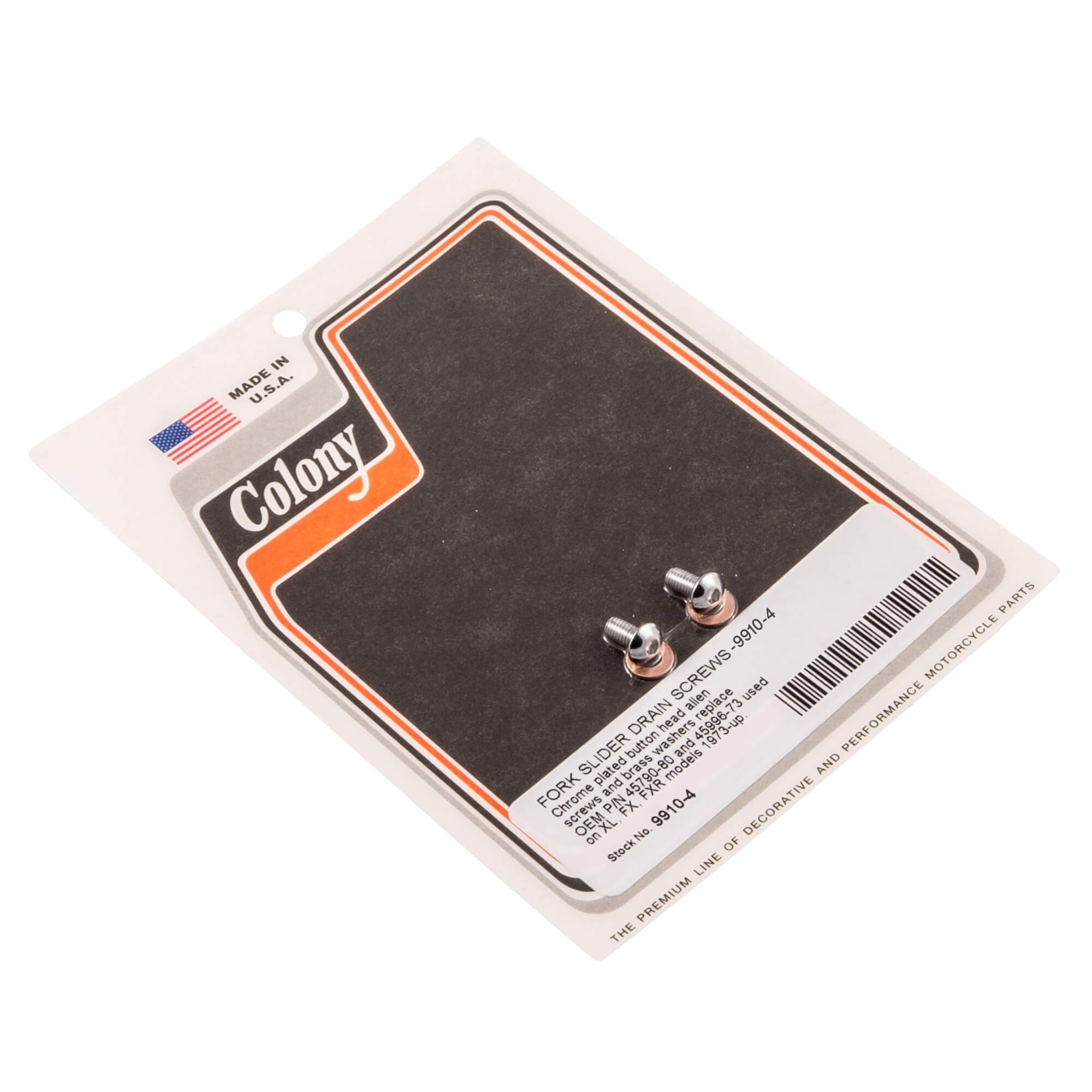 Chrome Slider Plugs Chrome Front Slider Drain Screws For Harley