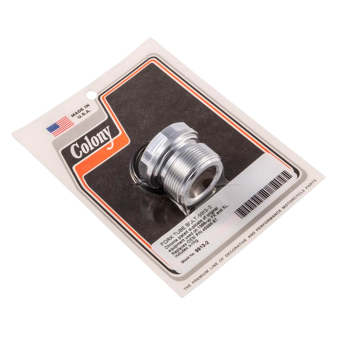 #9913-2 39mm Fork Tube Caps 1988-Up Harley-Davidson FX/XL - Chrome Plated