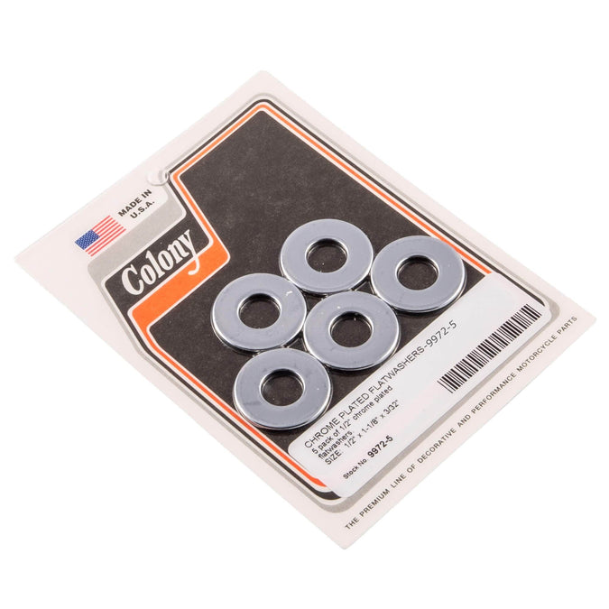 #9972-5 1/2 inch Chrome Plated Flat Washers 5 pack