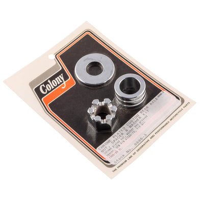#9996-3 Rear Axle Nut Grooved Spacer Kit 1986-1999 Harley-Davidson XL - Chrome Plated