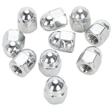 #AN-103 1/4-24 Chrome Plated Acorn Nut Harley-Davidson Thread - 10 Pack