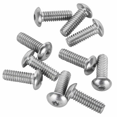 #BHC-800 8-32 x 1/2 inch Length Chrome Button Head Allen Bolt - 10 Pack
