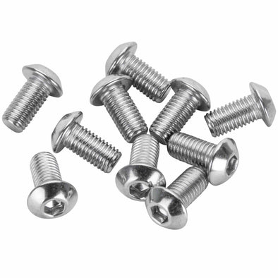 #BHC-808 1/4-28 x 1/2 inch Length Chrome Button Head Allen Bolt - 10 Pack