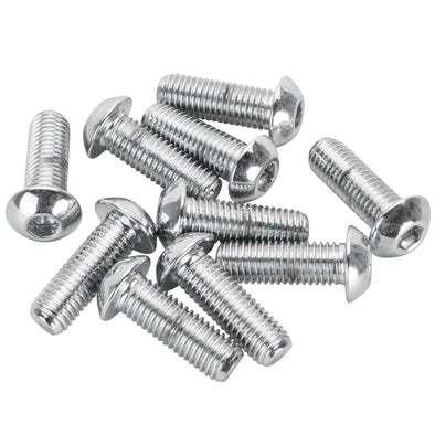 #BHC-809 1/4-28 x 3/4 inch Length Chrome Button Head Allen Bolt - 10 Pack