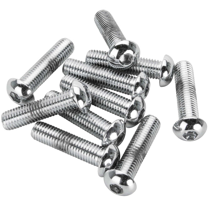 #BHC-810 1/4-28 x 1 inch Length Chrome Button Head Allen Bolt - 10 Pack