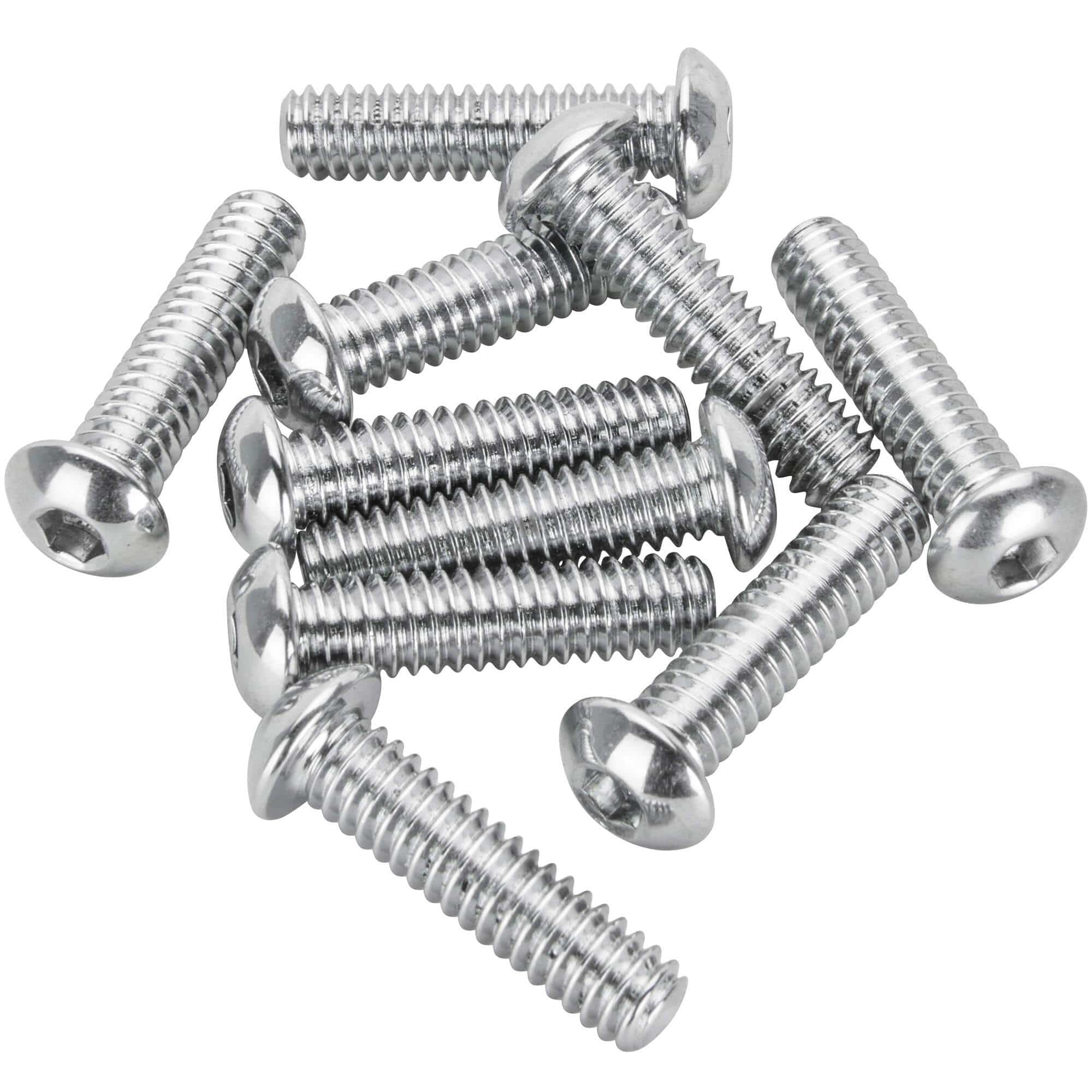 Albany County Fasteners 1/4-20 Chrome Button Head Socket Cap Screws - QTY 2, USA