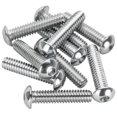 #BHC-833 1/4-20 x 1-1/8 inch Length Chrome Button Head Allen Bolt - 10 Pack