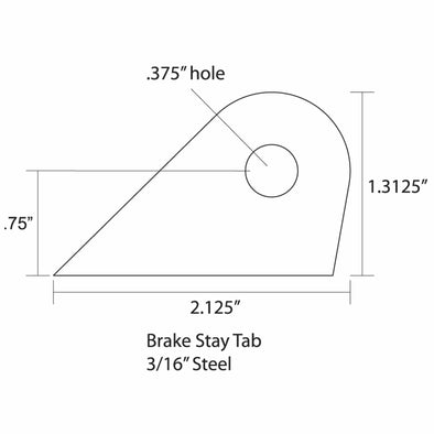 Brake Stay or Universal Tab 3/16 inch Thick Mild Steel