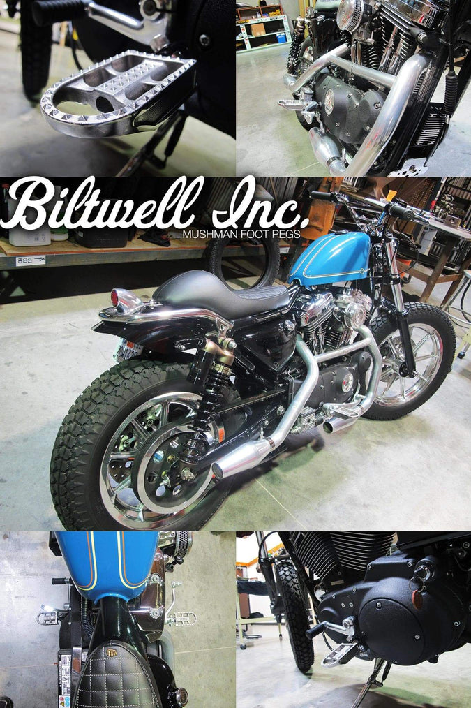 Mushman Foot Pegs- H-D - Cast Black Stainless