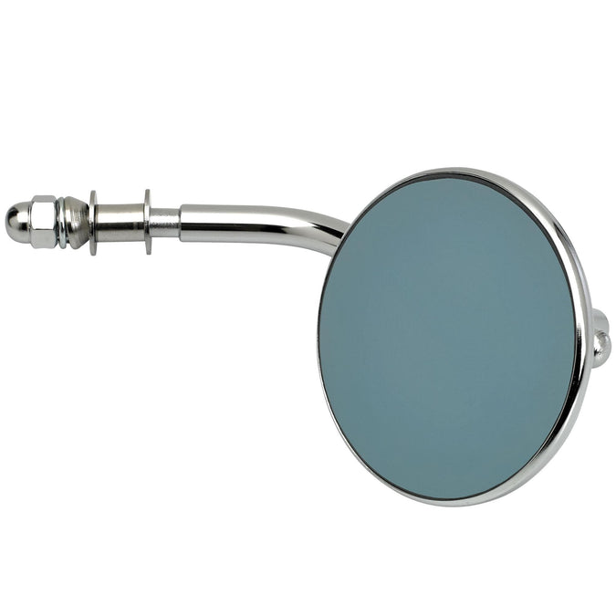 Round Motorcycle Mirror - Perch Mount - Chrome with Retro Blue Glass
