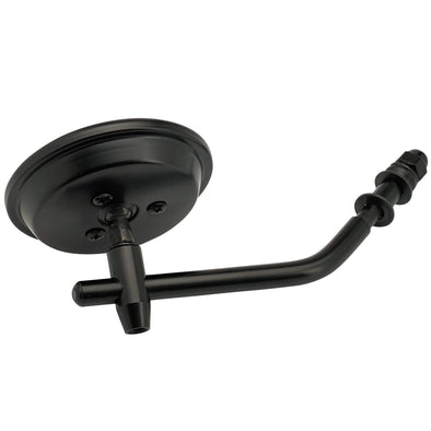 Round Motorcycle Mirror - Perch Mount - Black with Retro Blue Glass