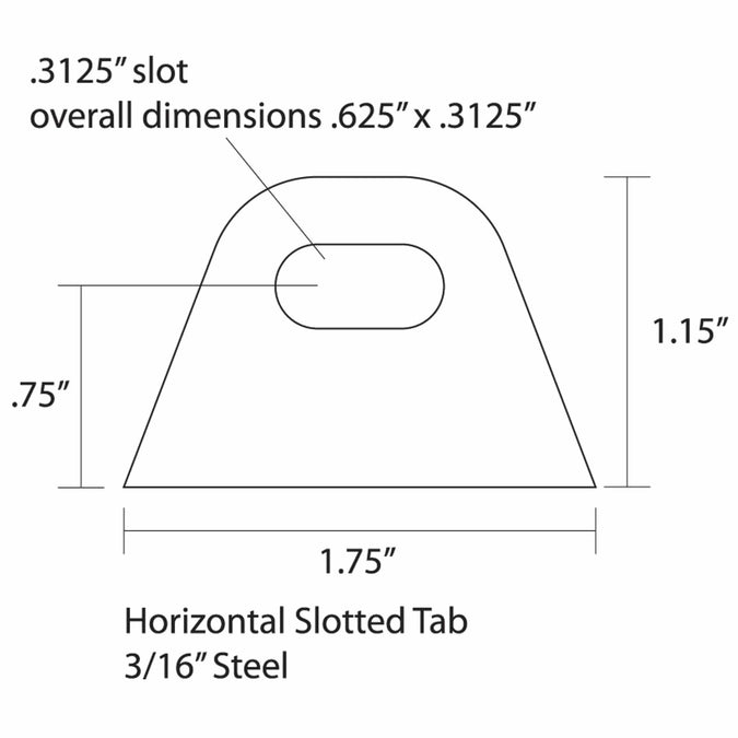 Tab #6 - Mild Steel Mounting Tabs 3/16 inch thick - 4 pack