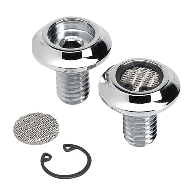 Radius Breather Bolts for Harley-Davidson Twin Cam - Chrome Plated