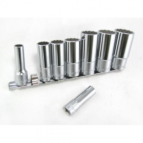 British Standard Whitworth 8 pc 12-pt Deep Well Socket set Koken 3/8 ...