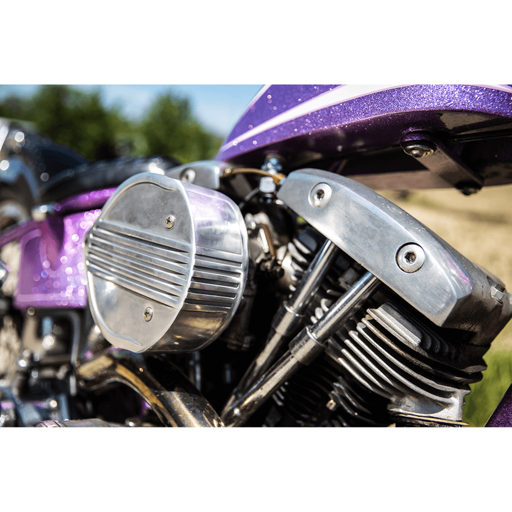 Lowbrow Customs Finned Air Cleaner Cover for S&S Super E/G - Semi Polished