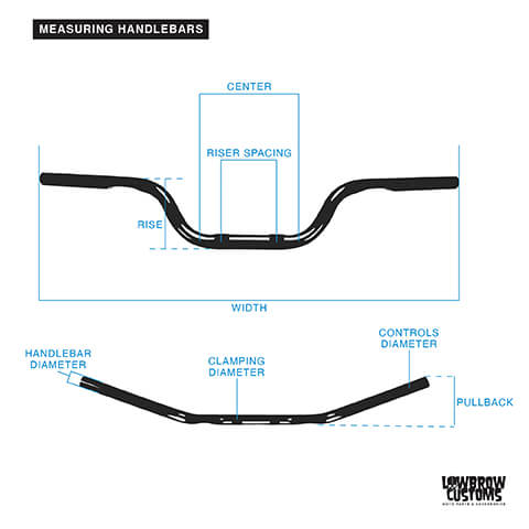 One Inch Handlebars Lowbrow Customs Springer Li'l Speedies Handlebars - 1 inch - Raw