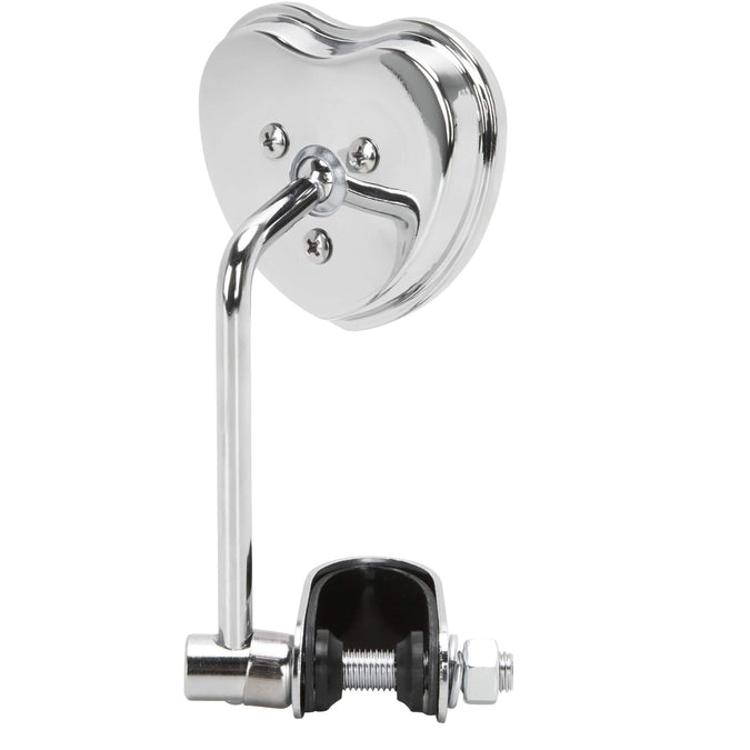 Lowbrow Customs Heartthrob Motorcycle Mirror Clamp On Chrome